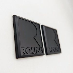 New Black 2" x 2"  Ford MUSTANG ROUSH Right+Left Side R FENDER Fende…